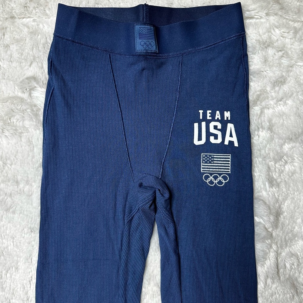 NWT Skims Team USA Limited Edition Ribbed Loungewear Leggings Navy Women’s XXS - Picture 4 of 11